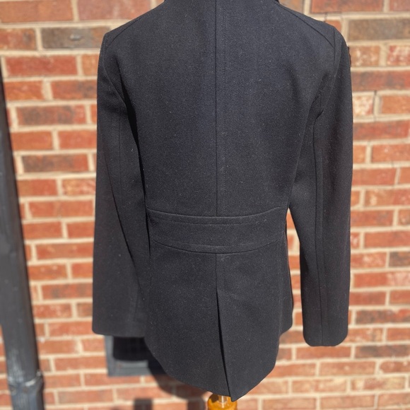 J Crew Womens M Black Wool Double Breasted Pea Coat Jacket Classic Thinsulate - Picture 9 of 10
